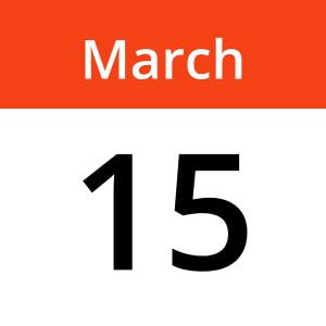March 15 calendar graphic